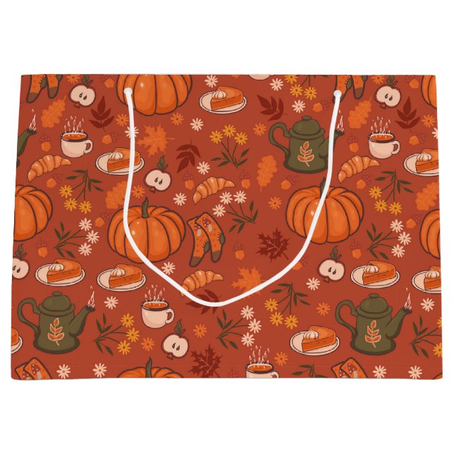 Cosy Herbst Geschenktasche Große Geschenktüte (Vorderseite)