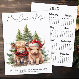Cosy Highland Cow 2025 Kalender Weihnachtskarte Postkarte