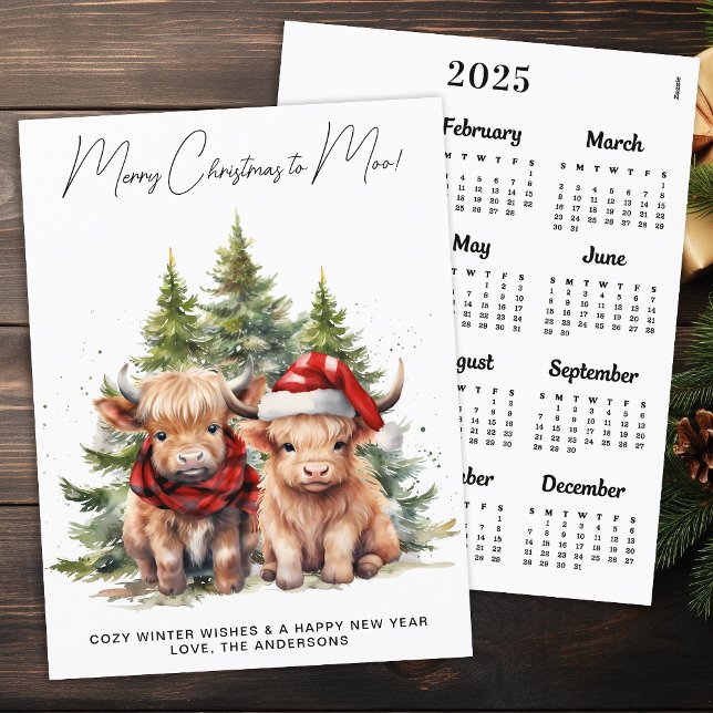 Cosy Highland Cow 2025 Kalender Weihnachtskarte Postkarte (Von Creator hochgeladen)
