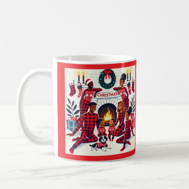 Cosy Holiday Afrikanische Familie Pajama Kaffeetasse (Links)