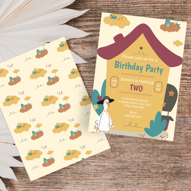 Cosy House Kindergeburtstag Party Einladung (Cozy House Kids Birthday Party Invitation)