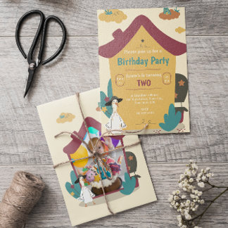 Cosy House Kindergeburtstag Party Foto Einladung