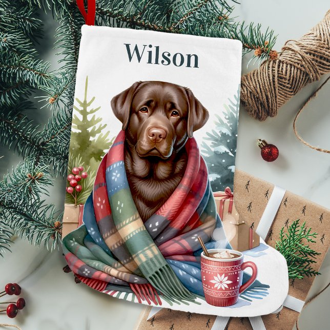 Cosy Labrador Retriever Dog Holiday Chocolate Labr Kleiner Weihnachtsstrumpf (Von Creator hochgeladen)