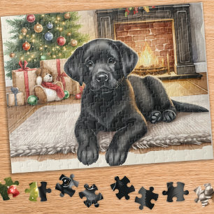 Cosy Labrador Retriever Puppy Doppy Christmas Puzzle