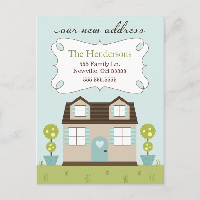 Cosy Little Zuhause Moving Ankündigungen (Vorderseite)