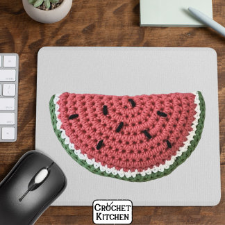Cosy Minimal Oma Vibe Crochet Watermelon Mousepad