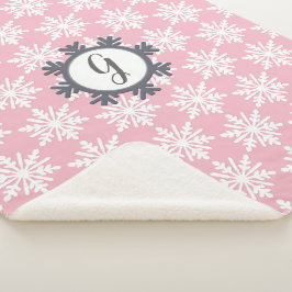Cosy Monogram Snowflake Sherpa Backblanket Sherpadecke