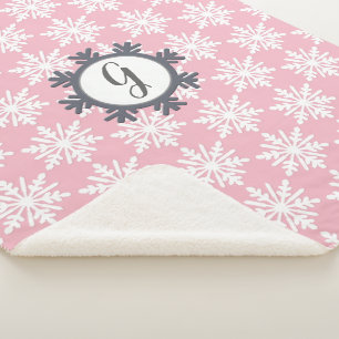Cosy Monogram Snowflake Sherpa Backblanket Sherpadecke