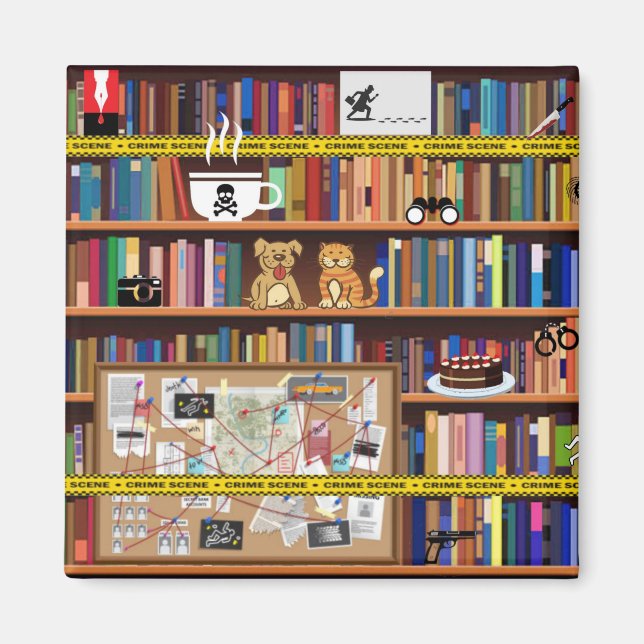 Cosy Mystery Bookshelf Magnet (Vorne)