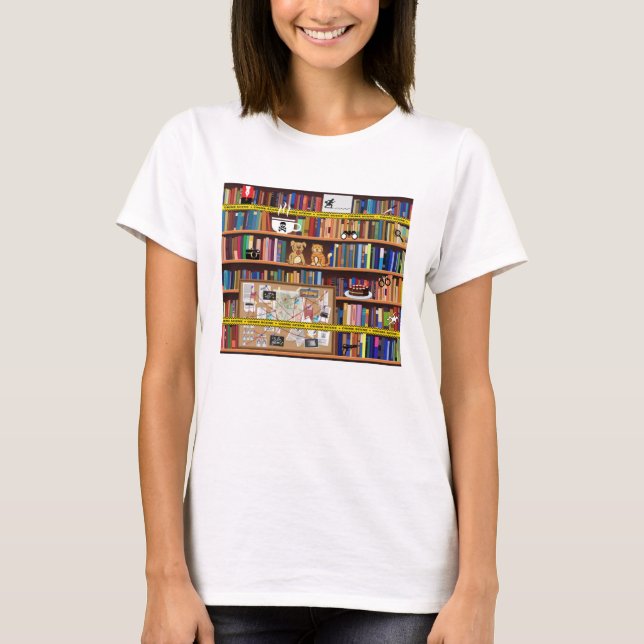 Cosy Mystery Bookshelf T-Shirt (Vorderseite)