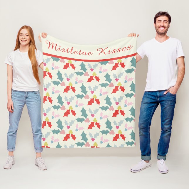 Cosy Pastel Mistletoe Pattern Fleecedecke (Beispiel)