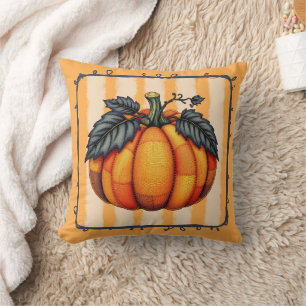 Cosy Patchwork Pumpkin - Autumn Farmhouse Quilt Kissen