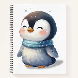 Cosy Penguin - Niedliche Digital Art - Spiralnoteb Notizbuch