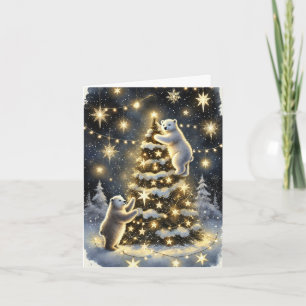 Cosy Polar Bear Christmas Card - Winter Wonderland Karte