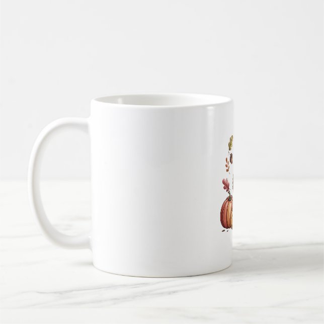 Cosy Pumpkin Coffee Goose Fall Art Kaffeetasse (Links)