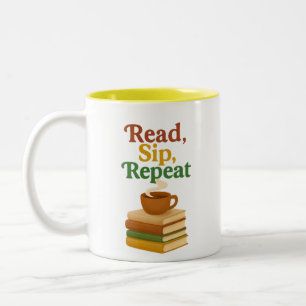 Cosy Reading Gift for Bibliophiles - Book Lover Zweifarbige Tasse