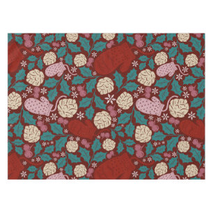 Cosy Red Aquamarin Vintage Weihnachtsmuster Tischdecke
