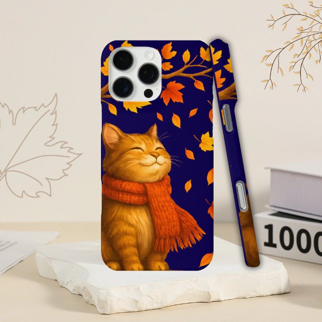 Cosy Royal Blue Autumnal Niedlich Cat Case-Mate iPhone Hülle (Von Creator hochgeladen)