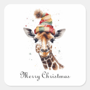 Cosy Safari Weihnachten, Brauch Quadratischer Aufkleber