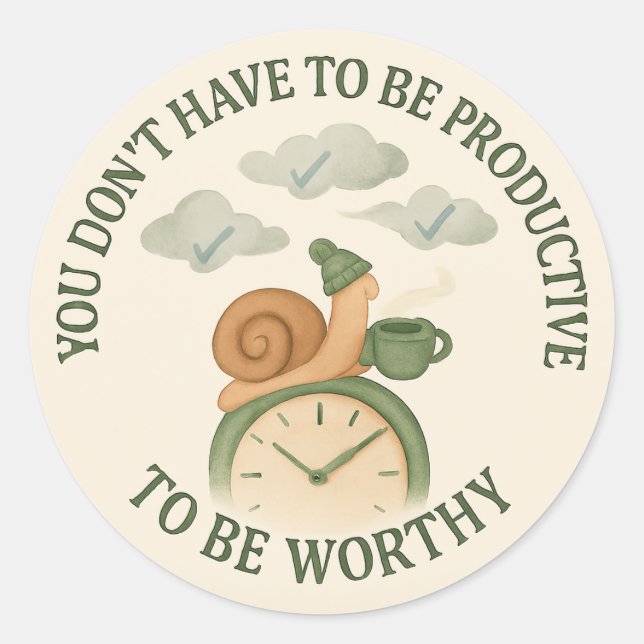 Cosy Snail Sticker | Zitat zum langsamen Leben (Vorderseite)
