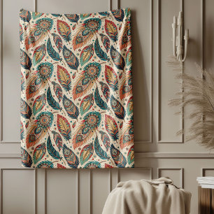 Cosy Stammeskultur geometrische Blanket Boho Muste Fleecedecke