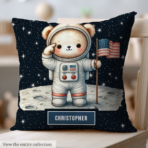 Cosy Teddy Bear Astronaut Throw Pillow Baby Boy Kissen