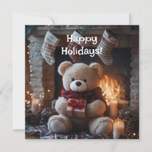 Cosy Teddy Bear Holiday Design Feiertagskarte
