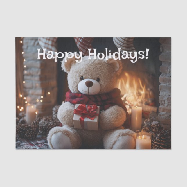 Cosy Teddy Bear Holiday Design Seidenpapier (Vorderseite)