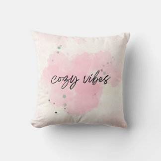 "Cosy Vibes Pink Watercolor Throw Kissen - Minimal