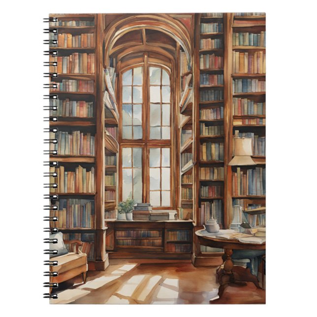 Cosy Watercolor Library Notizblock (Vorderseite)