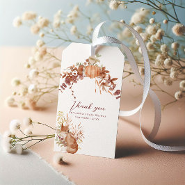 Cosy White Autumn Pumpkin Fox Vielen Dank Geschenkanhänger