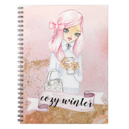 cosy Winter Blogger Girl-Planer Notebook Notizblock
