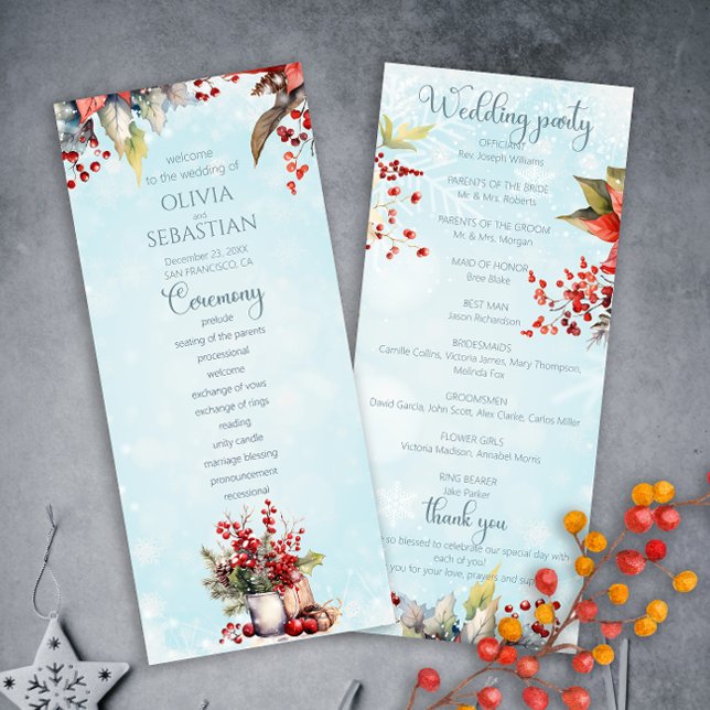 Cosy Winter Rowan Beerenbouquet Wedding Programm (Von Creator hochgeladen)