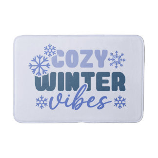 Cosy Winter Vibes - Snowflake Typografie Badematte