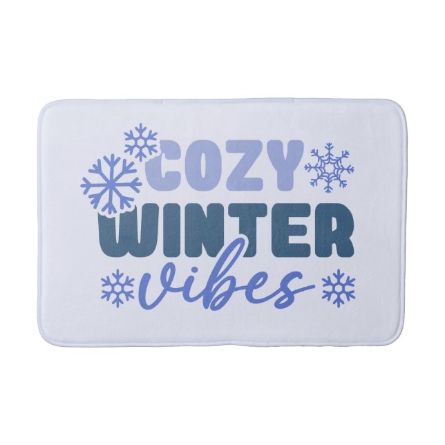 Cosy Winter Vibes - Snowflake Typografie Badematte (Vorderseite)