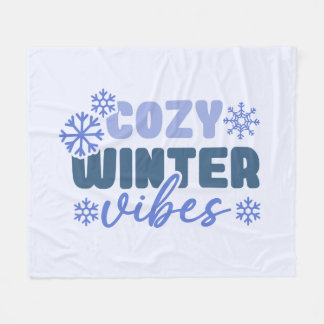 Cosy Winter Vibes - Snowflake Typografie Fleecedecke