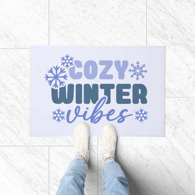 Cosy Winter Vibes - Snowflake Typografie Fußmatte (Indoor)