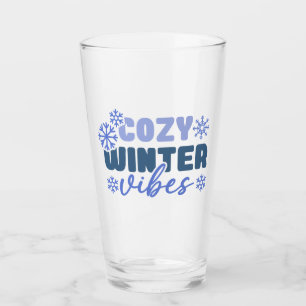 Cosy Winter Vibes - Snowflake Typografie Glas