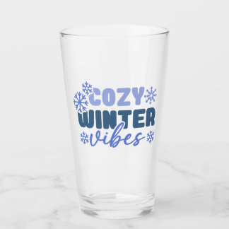 Cosy Winter Vibes - Snowflake Typografie Glas