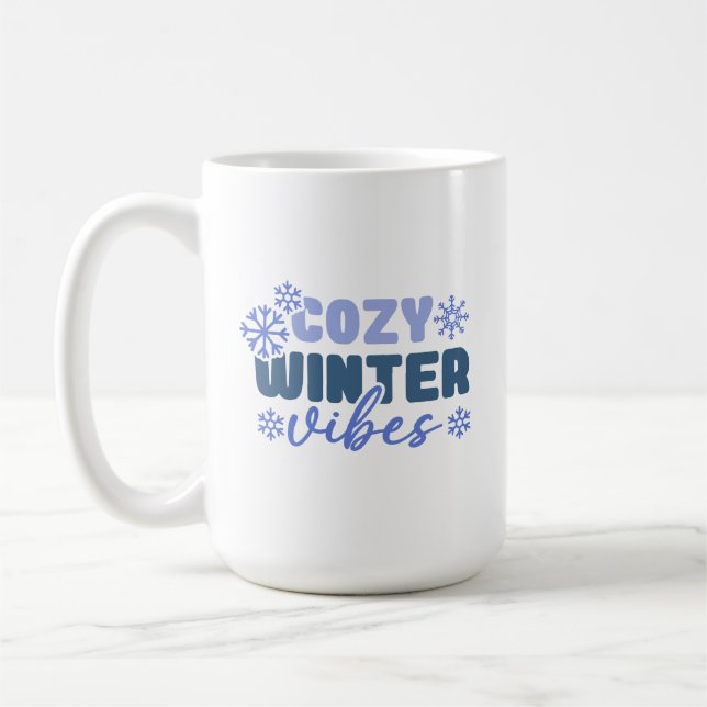 Cosy Winter Vibes - Snowflake Typografie Kaffeetasse (Links)