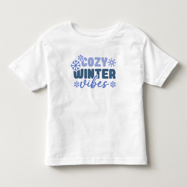 Cosy Winter Vibes - Snowflake Typografie Kleinkind T-shirt (Vorderseite)