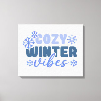 Cosy Winter Vibes - Snowflake Typografie Leinwanddruck