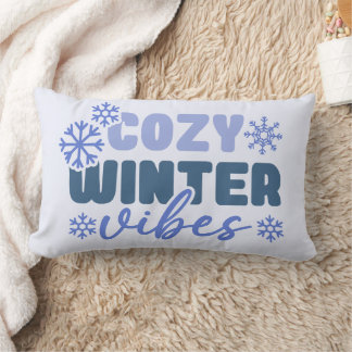 Cosy Winter Vibes - Snowflake Typografie Lendenkissen