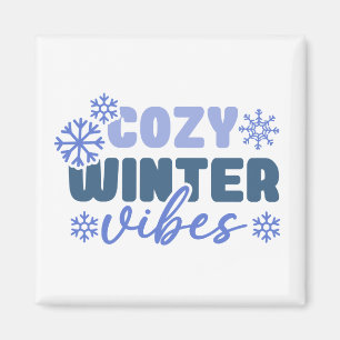 Cosy Winter Vibes - Snowflake Typografie Magnet