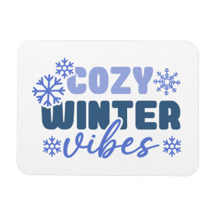 Cosy Winter Vibes - Snowflake Typografie Magnet