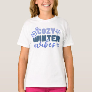 Cosy Winter Vibes - Snowflake Typografie T-Shirt