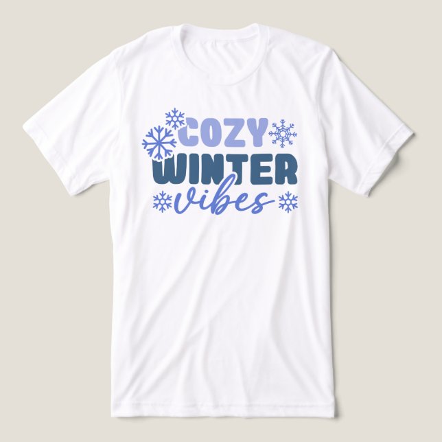Cosy Winter Vibes - Snowflake Typografie Tri-Blend Shirt (Design Vorderseite)