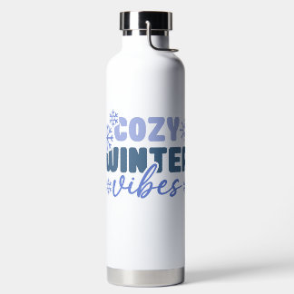 Cosy Winter Vibes - Snowflake Typografie Trinkflasche