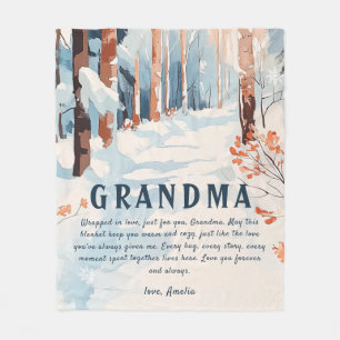 Cosy Winter Wonderland Grandma Fleecedecke