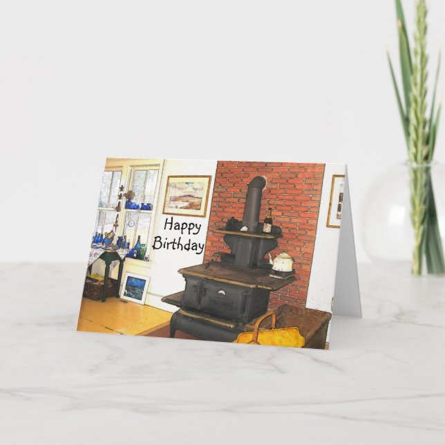 Cosy Wood Stove Bauernhof Karte (Vorderseite)